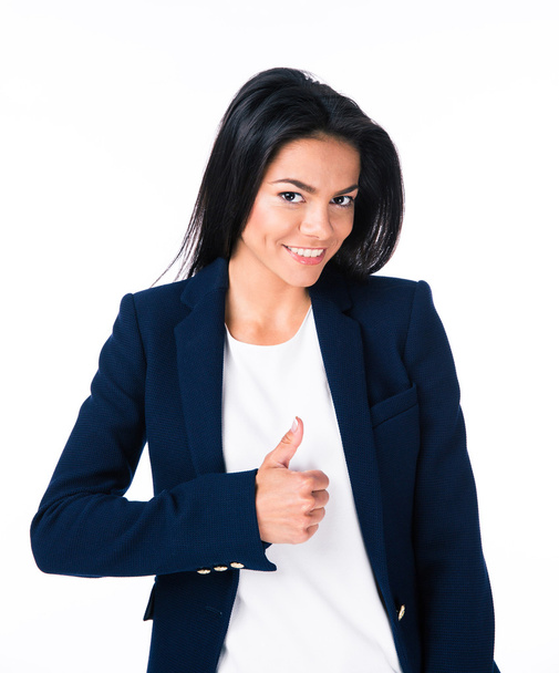 Businesswoman showing thumb up - Foto, afbeelding