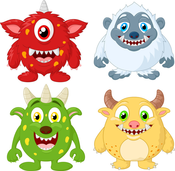 Cartoon monster collection set - Vector, Image