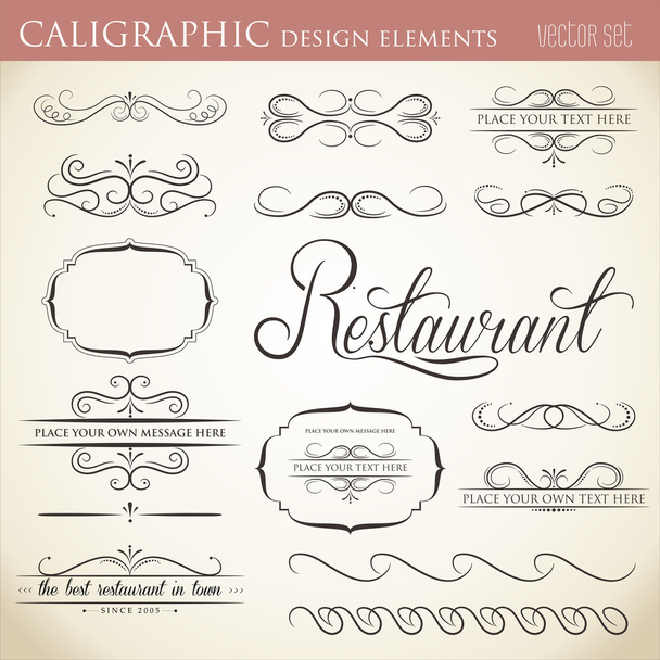 calligraphic design elements to embellish your layout - Vector, Image
