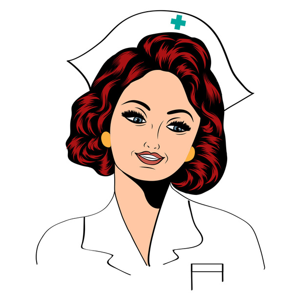Beautiful friendly and confident nurse  - Вектор,изображение
