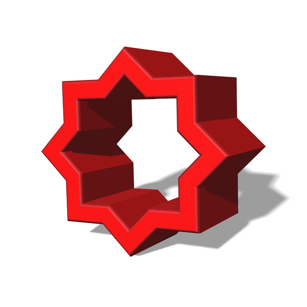 3d forma di stella vuota rossa composta da due quadrati comuni
 - Foto, immagini