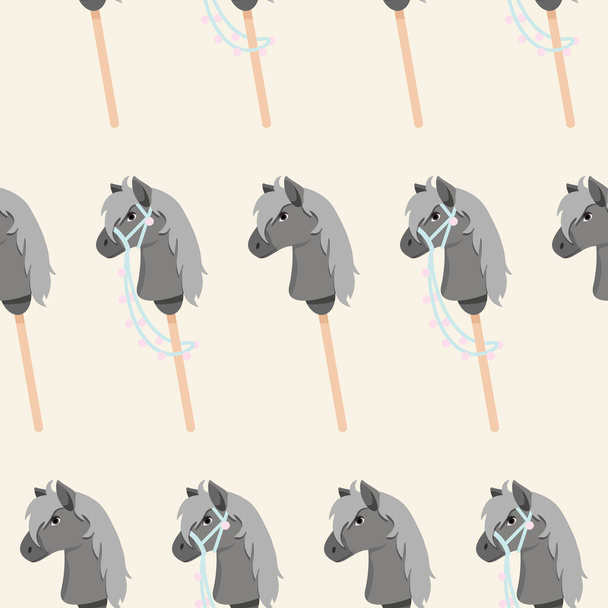 Hobbyhorsing pastel seamless pattern - Vector, Image