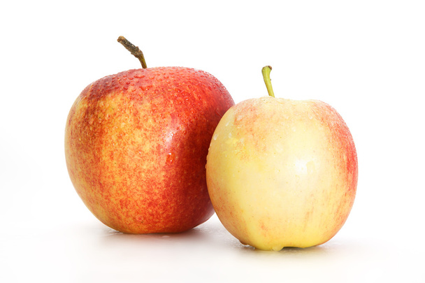 Beautiful fresh two red apples isolated - Zdjęcie, obraz