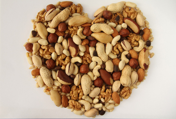 Assorted nuts in the form of heart - Photo, Image