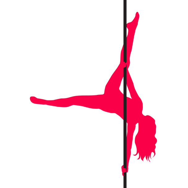Pole dancer sexy silhouette. The vector illustration  - Vector, Image