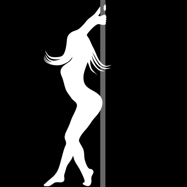 Pole dance nők szexi sziluett. Vektoros illusztráció - Vektor, kép