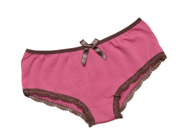 růžové kalhotky s hnědou krajkou - Fotografie, Obrázek