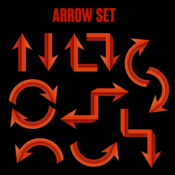 modern red arrow set  - Вектор,изображение