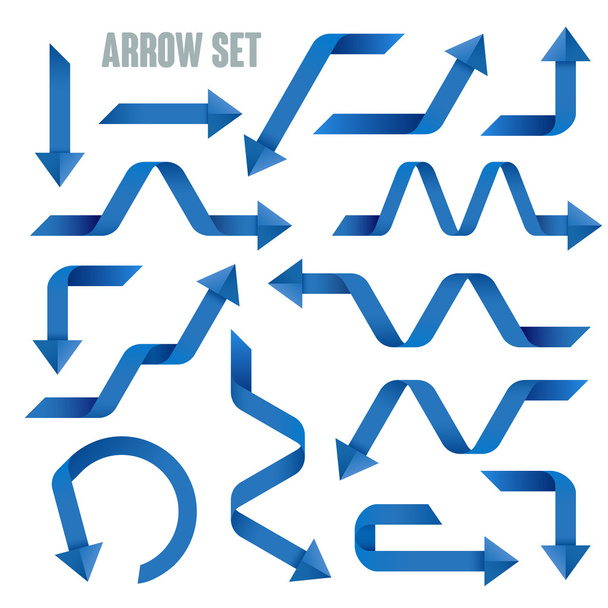 useful blue arrows set collection - Vektor, kép