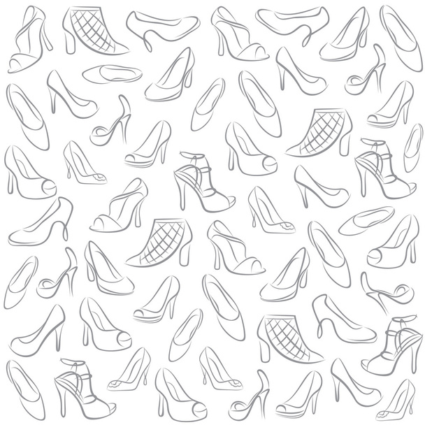 Lady stylish shoes pattern - Vector, afbeelding