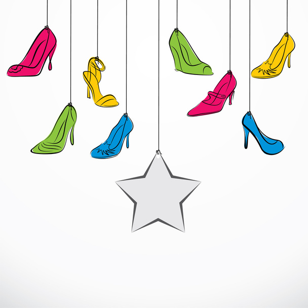 Creative women footwear banner design - Διάνυσμα, εικόνα