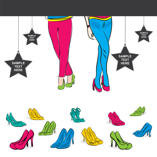 Creative women footwear banner - Wektor, obraz