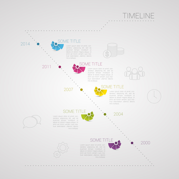 Moderne tijdlijn Infographic. Met pictogrammen. Vector ontwerp - Vector, afbeelding