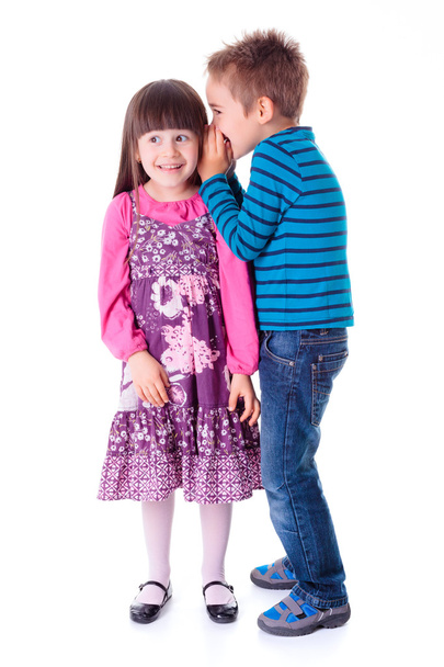 Little boy and girl whispering - Photo, image