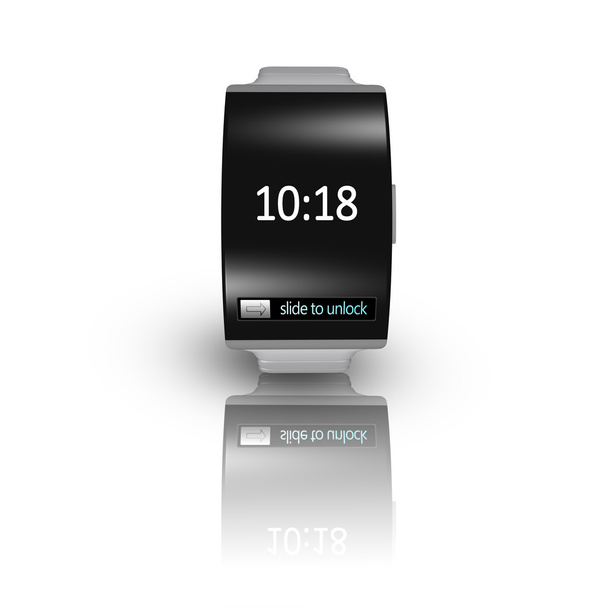 ultra-thin black glass bent interface smartwatch with metal watc - Zdjęcie, obraz