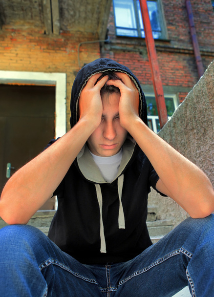 Sad Teenager outdoor - Foto, imagen