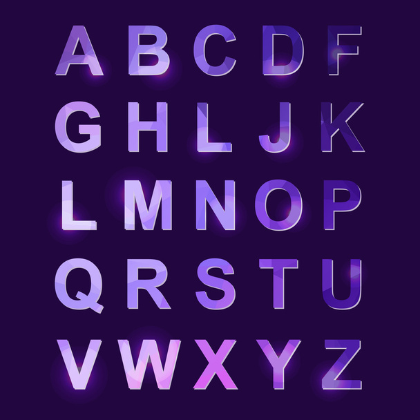 Vector veelhoek Neon alfabet - Vector, afbeelding