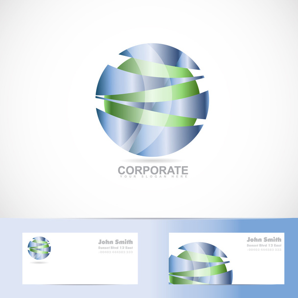 Abstract corporate blue green sphere logo - Vektor, kép