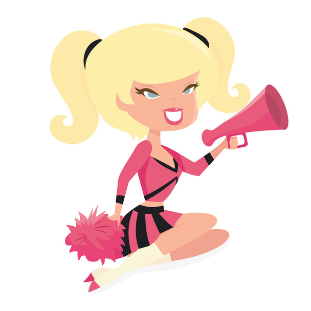 Sarjakuva Retro Cheerleader Pinup tyttö
 - Vektori, kuva