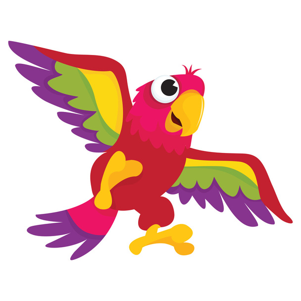 Карикатурный попугай
 - Вектор,изображение