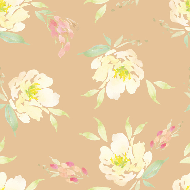 Watercolor flower pattern - Вектор,изображение