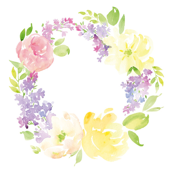 Watercolor greeting card flowers. - Vector, Image