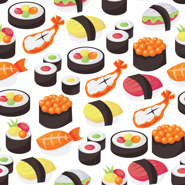 Sushi Seamless Pattern Background - Vector, Image