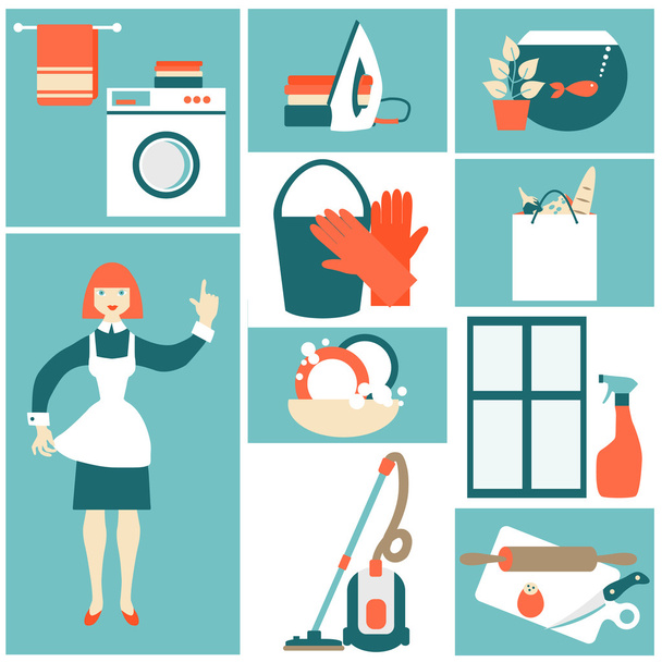 House work concept vector illustration. - Vector, Image