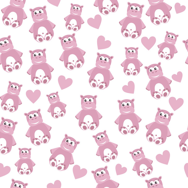 Hippo seamless pattern - Vector, Image