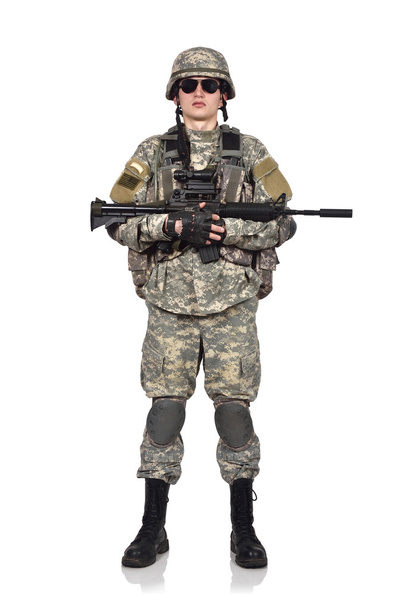 soldier with rifle - Foto, afbeelding