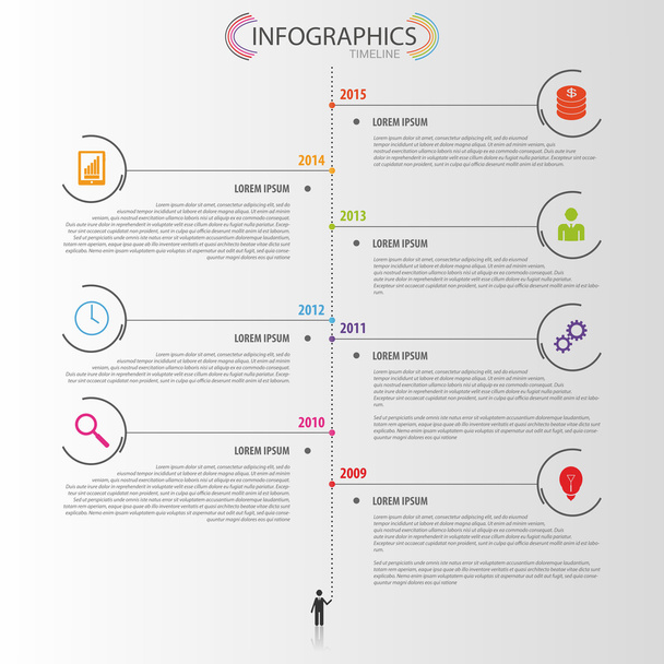 Timeline infographic design template. Vector - Vektor, obrázek