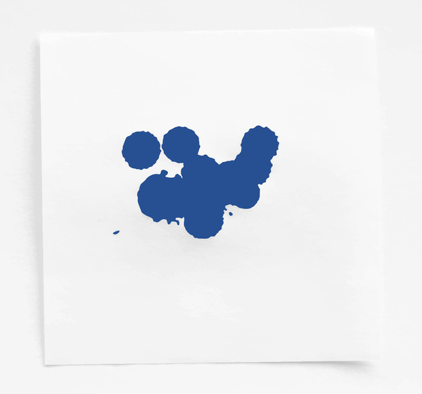 Modrý inkoust akvarel splahs, skvrny na bílý papír - Vektor, obrázek