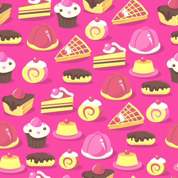 Sweet Treats Seamless Pattern Background - Vector, Image