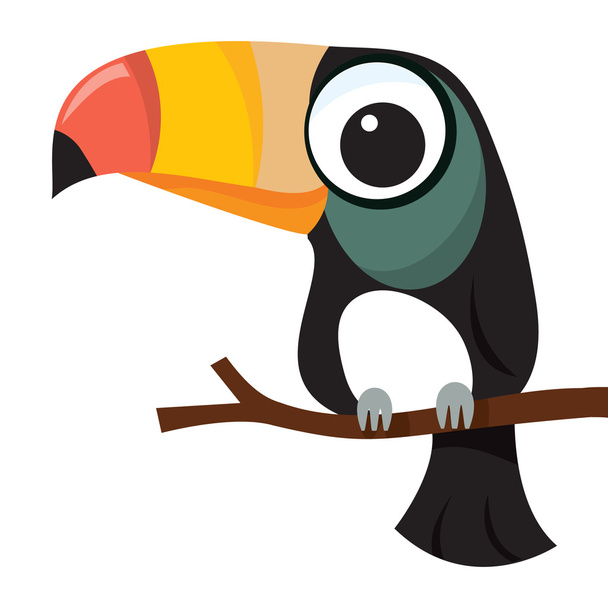 Little Cute Toucan Cartoon Character - Διάνυσμα, εικόνα