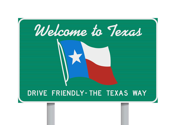 Witamy w Teksasie znak drogowy - Wektor, obraz