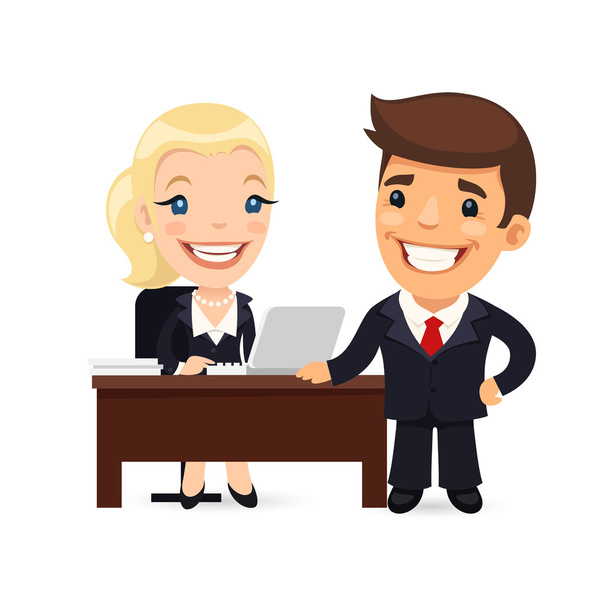 Boss and Secretary Planning Business Day - Vector, Image