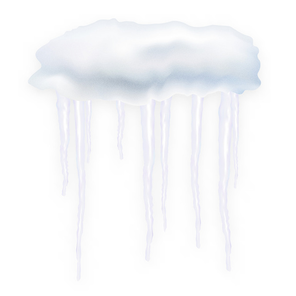 Icicles and snow - Vector, Image