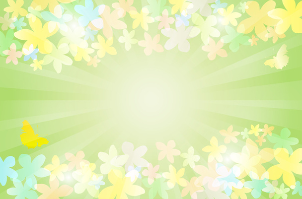 Natuur voorjaar achtergrond met bloemen - Vector, afbeelding