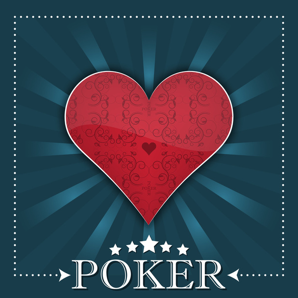 Poker background with playing card symbol - Vector, afbeelding