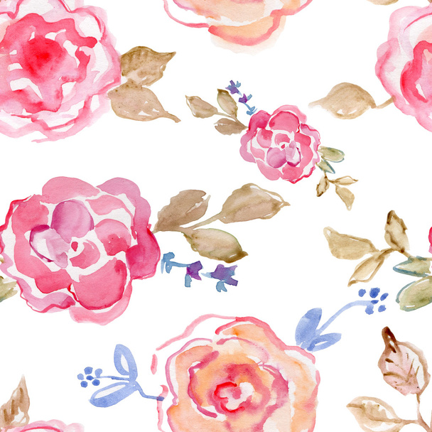 Seamless patterns with rose flowers - 写真・画像