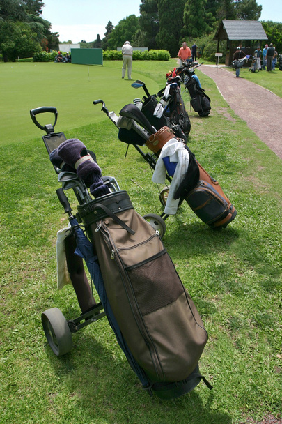 Mehrere Golftaschen - Foto, Bild