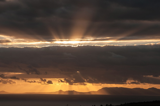 Сонце сідає False затоку та гори Kalk Bay - Фото, зображення