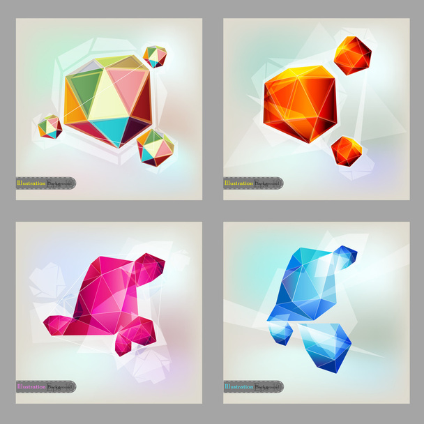 Set of polygonal geometric figures  . Brochure Design Templates - Vector, imagen