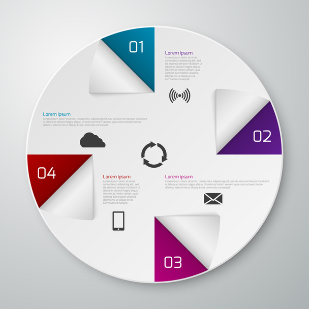 Vector illustration infographics circle with sectors - Vector, imagen
