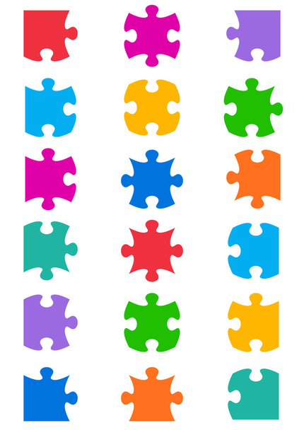 All possible shapes of jigsaw puzzle - Vector, Image