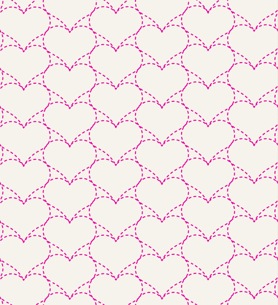 Pink seamless pattern with hearts.Vector illustration - Vector, Imagen
