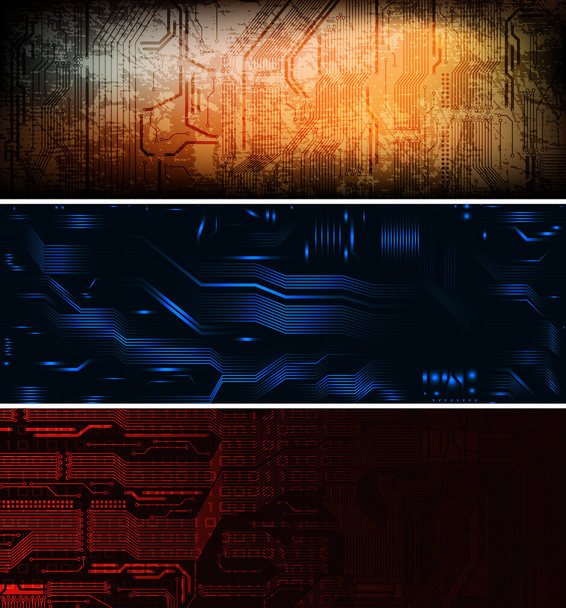 Technology theme banners - Vector, Image