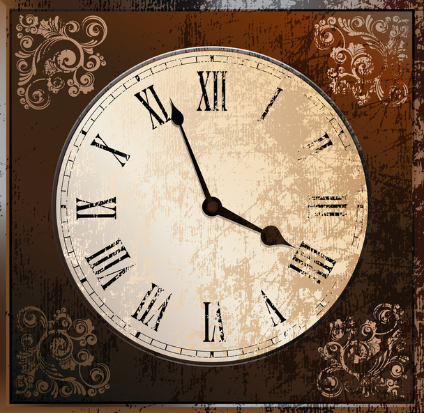 Vintage clock - Διάνυσμα, εικόνα