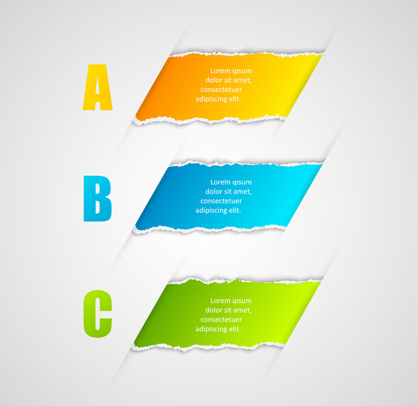 Modern infographics template torn paper style. - Vecteur, image