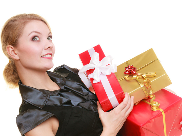 Girl holding gift boxes - Foto, immagini